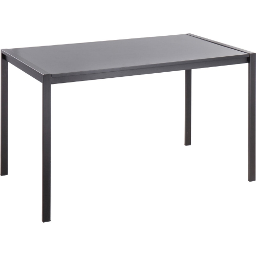 Fuji 50" Dining Table in Black Wood & Black Metal